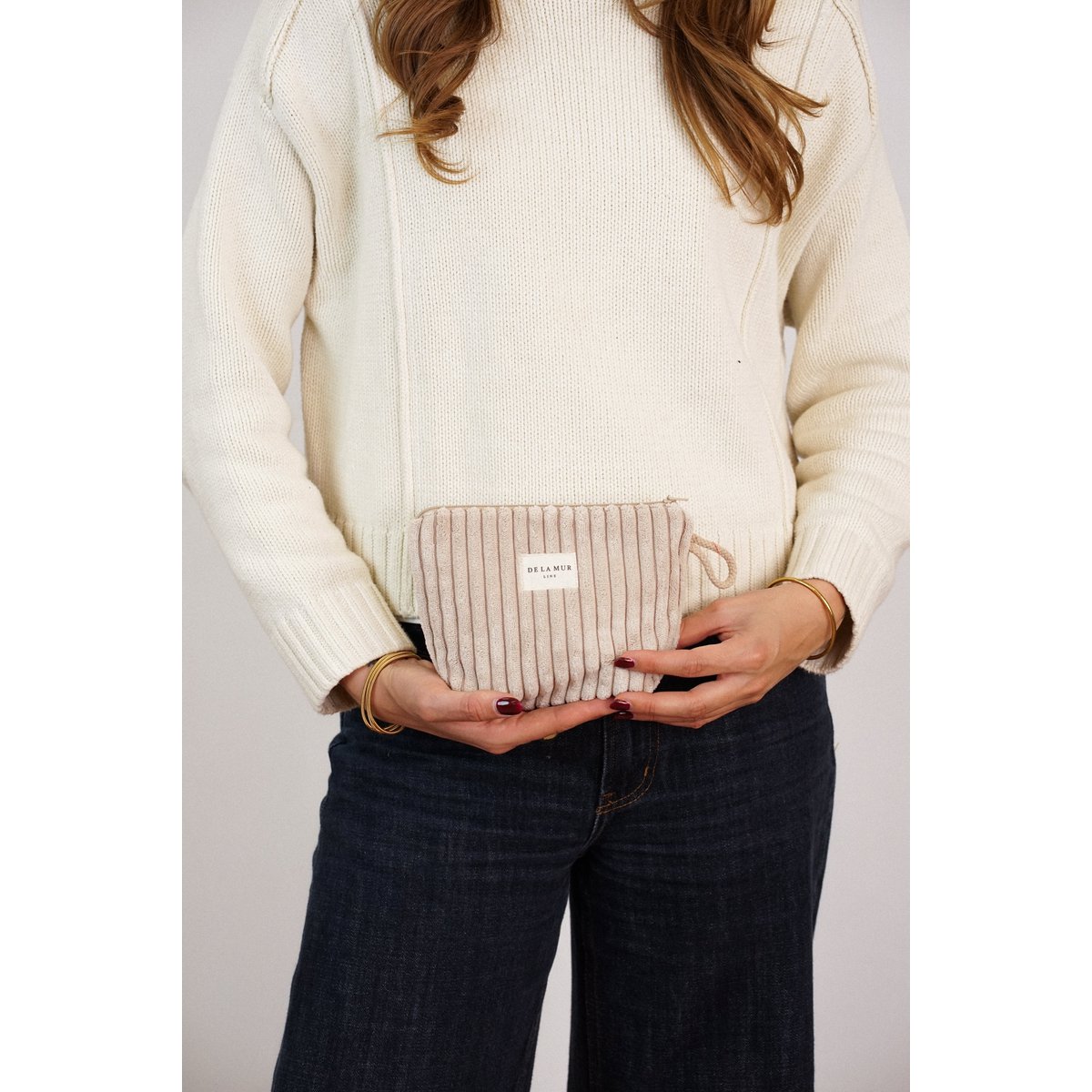 De la mur line : beauty bag klein - moka - beige