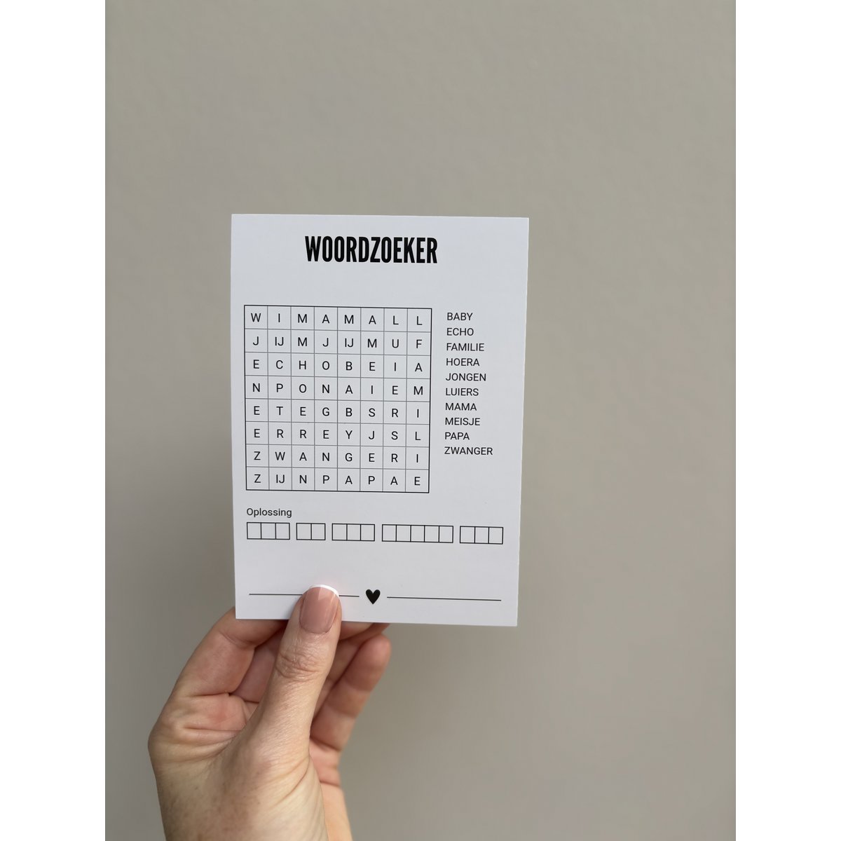 Wenskaart : woordzoeker - wil je mijn meter zijn?
