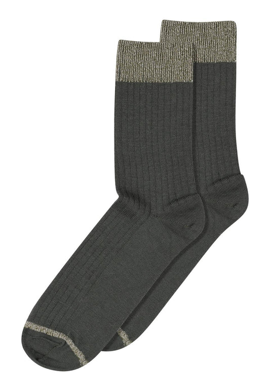 Mp Denmark : erina wool rib sock - groen