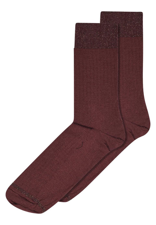 Mp Denmark : erina wool rib sock - bordeaux