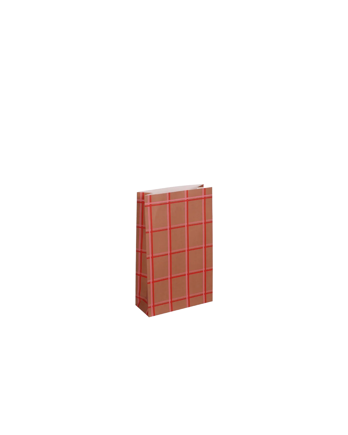 Kado design : blokbodemzak - tartan check - liver rose poppy red