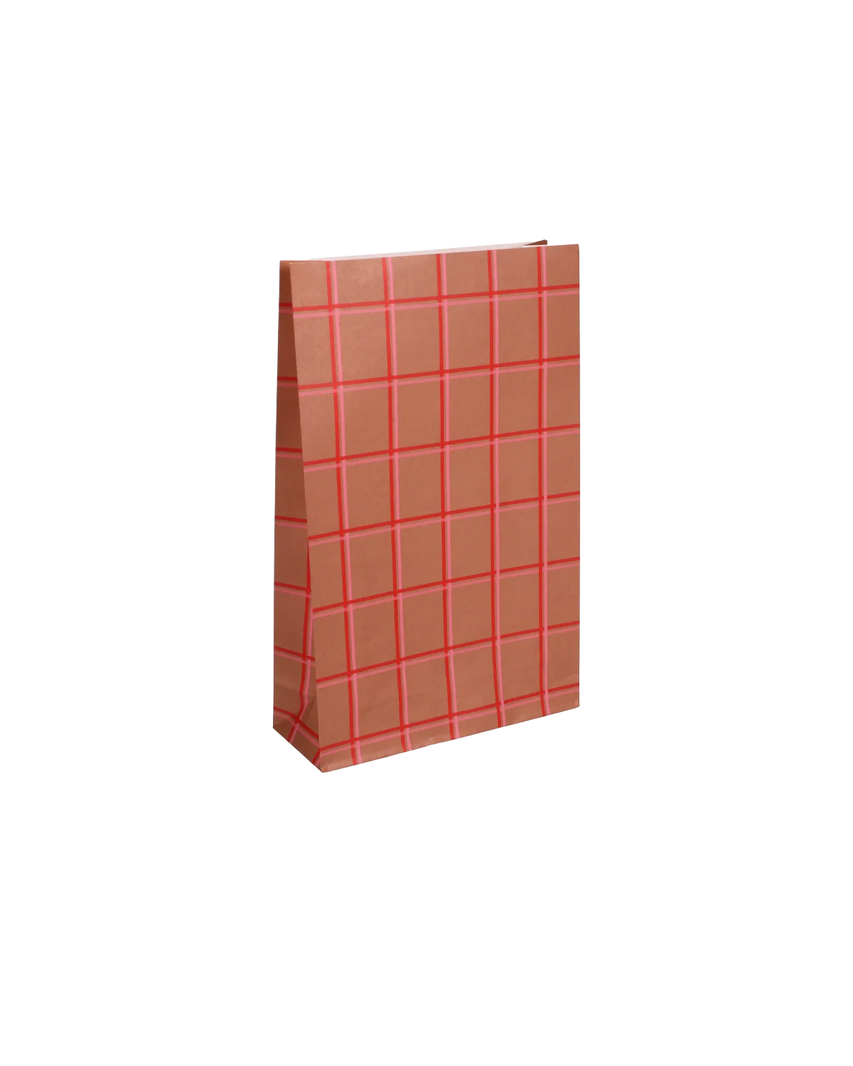 Kado design : blokbodemzak - tartan - liver rose poppy red