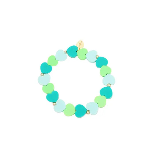 Yehwang : armband hartjes - groen/blauw