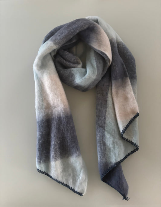Sjaal : geweven sjaal - blauw