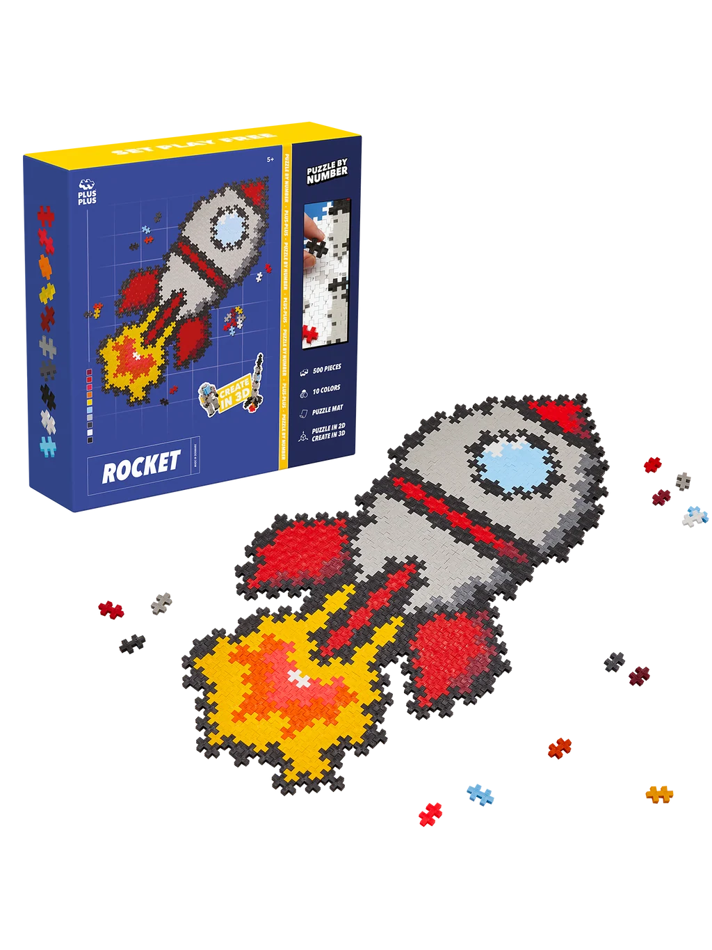 Plus plus : puzzelen op nummer - raket