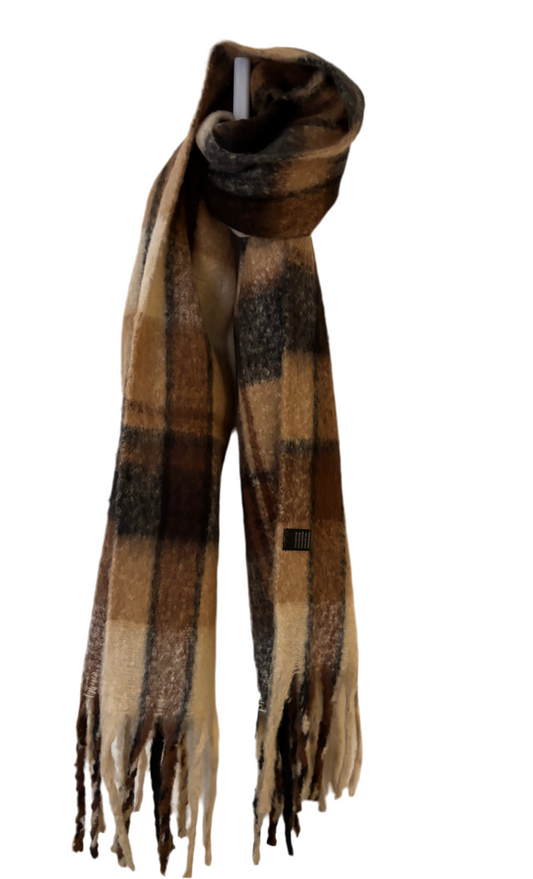 Sjaal : beige met geruite details