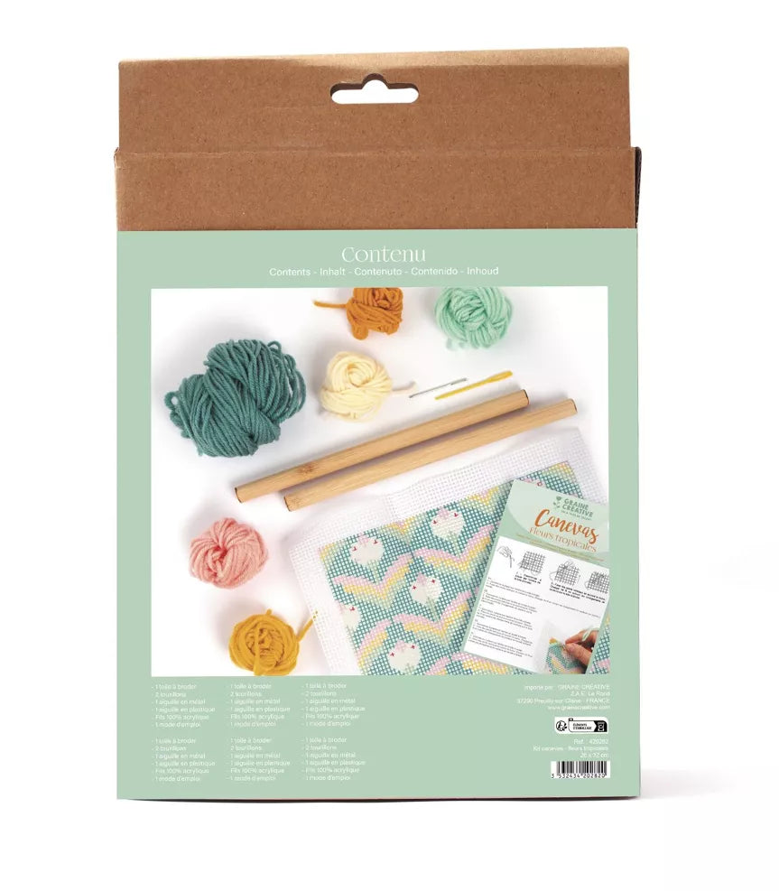 Graine creative : canevas - fleurs tropical