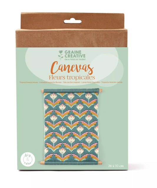 Graine creative : canevas - fleurs tropical