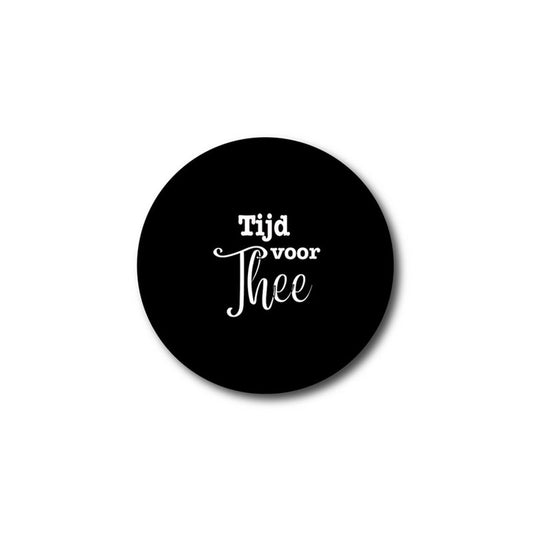 Onderzetter - tijd voor thee - zwart