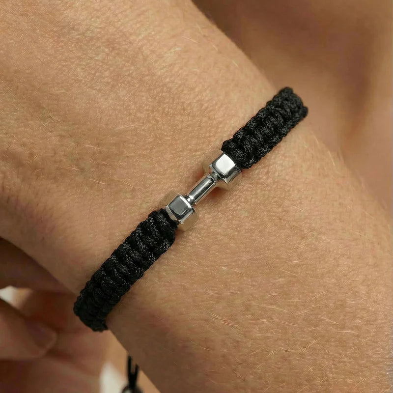 Sailbrace : motivation bracelet silver gym - black