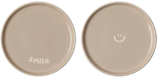 Gusta : enjoyables bord smile - set van 2 - warm grijs