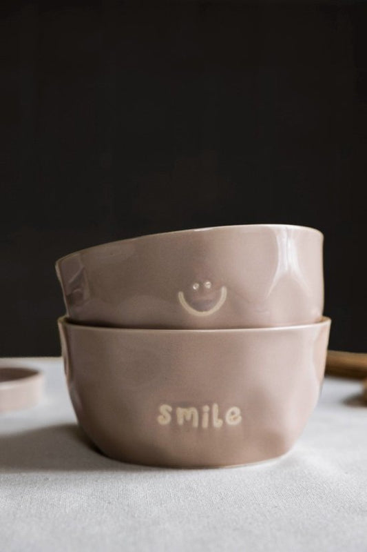 Gusta : enjoyables kom smiley - set van 2 - warm grijs