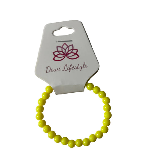 Dewi lifestyle : effen armband kids - fel geel