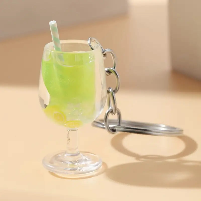 Sleutelhanger : cocktailglas - groen