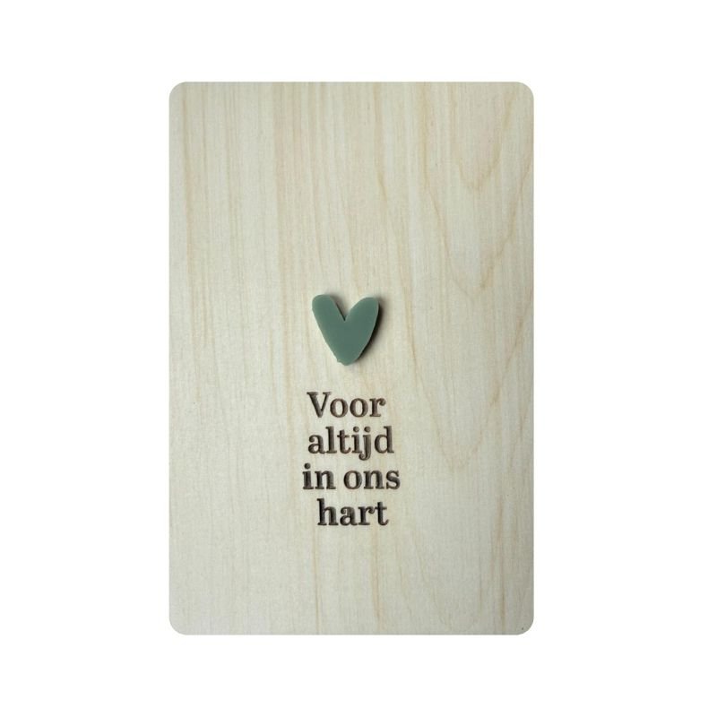 Uithout gesneden : houten raampje met acryl - voor altijd in ons hart