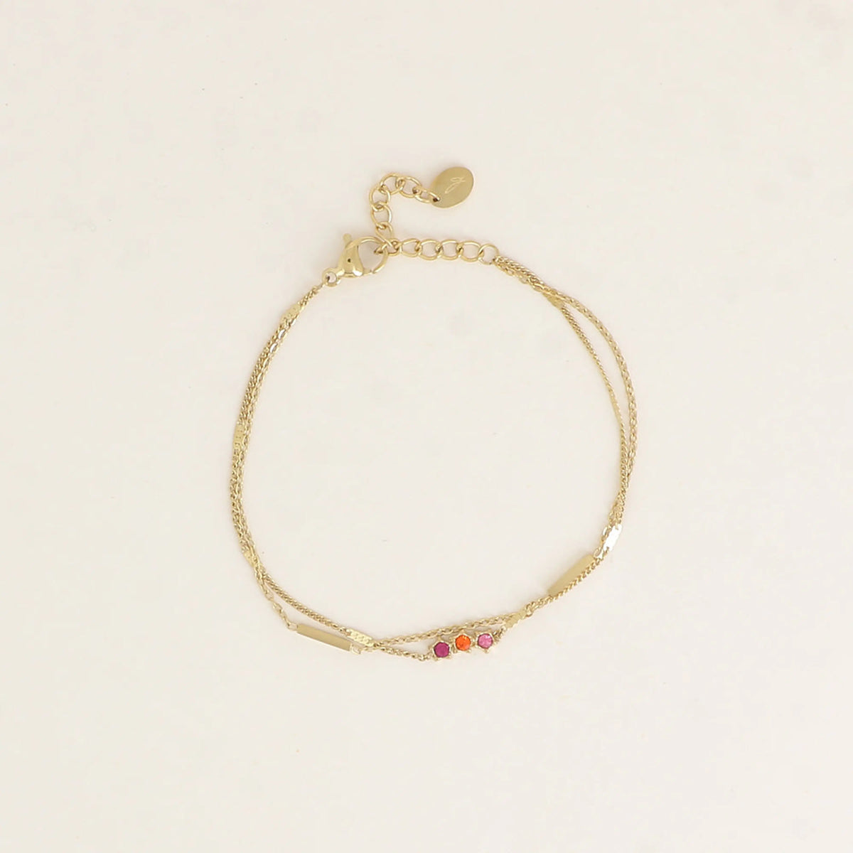 bohm : dubbele armband - roze
