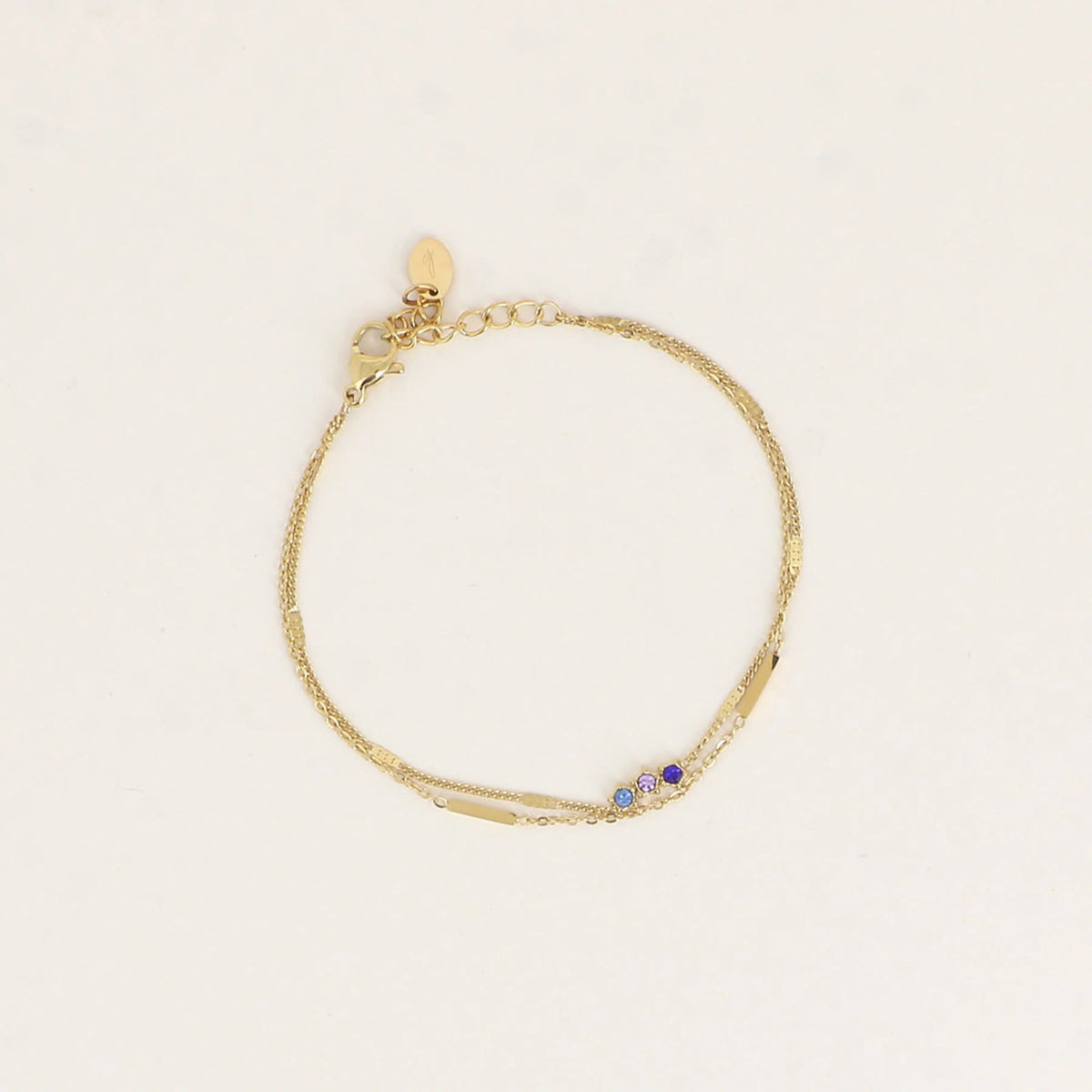 Bohm : dubbele armband - blauw