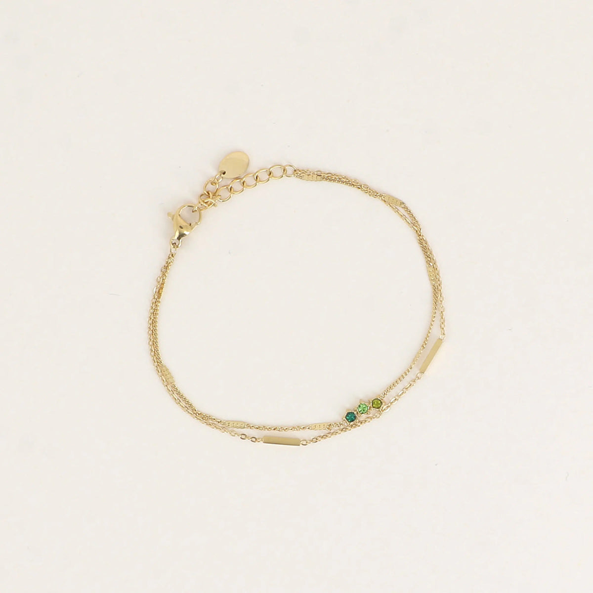 Bohm : dubbele armband - groen