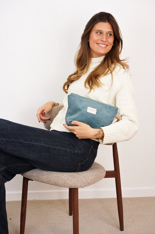 De la mur line :  beauty bag groot - jade - jadegroen