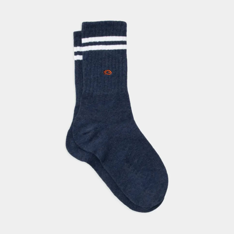 Billybelt : retro sokken gestreept - blauw/wit