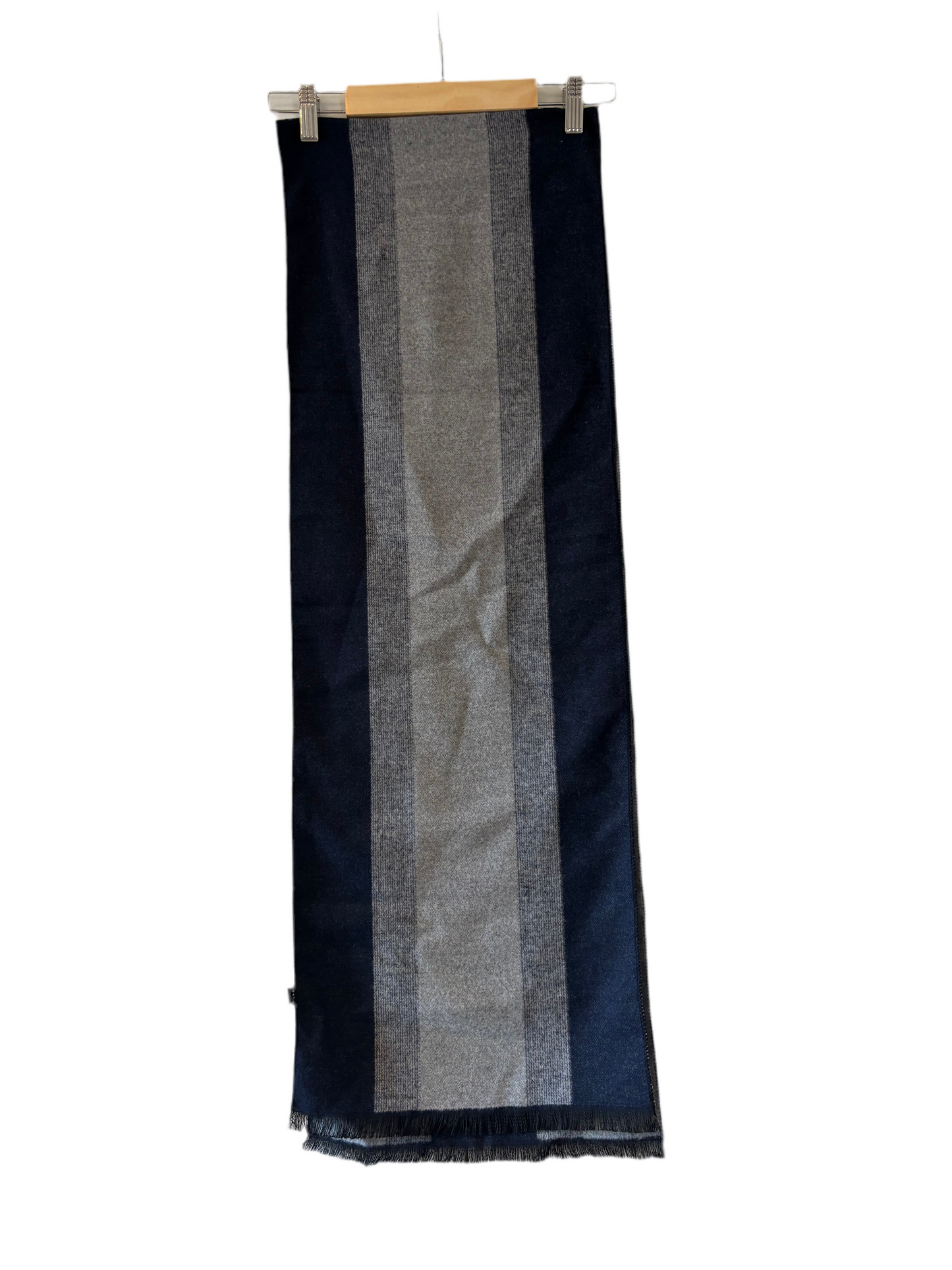 Sjaal heren : gestreept - blauw/grijs