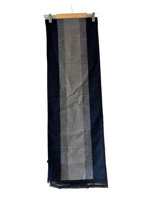 Sjaal heren : gestreept - blauw/grijs