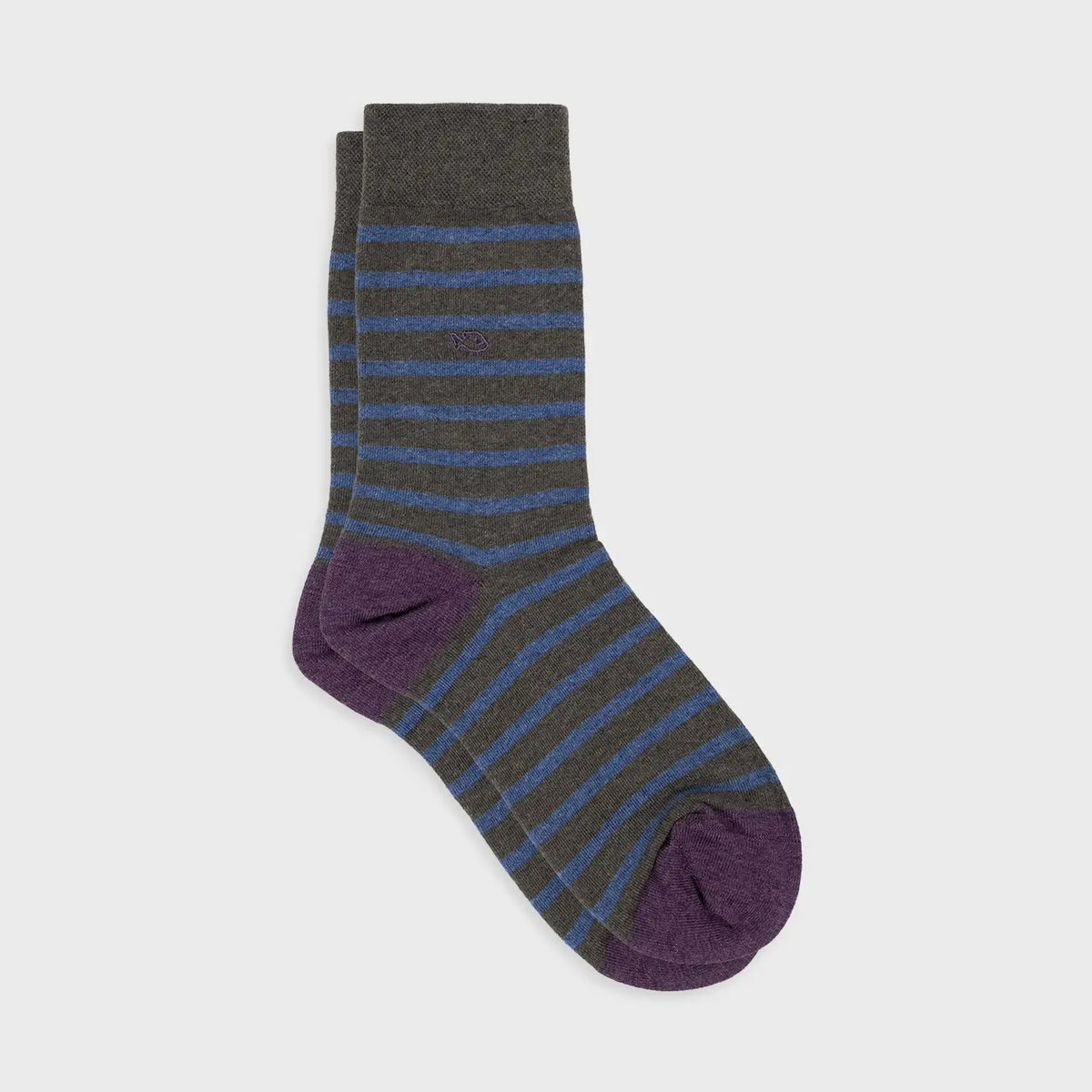 Billybelt : sokken gestreept - kaki/blauw