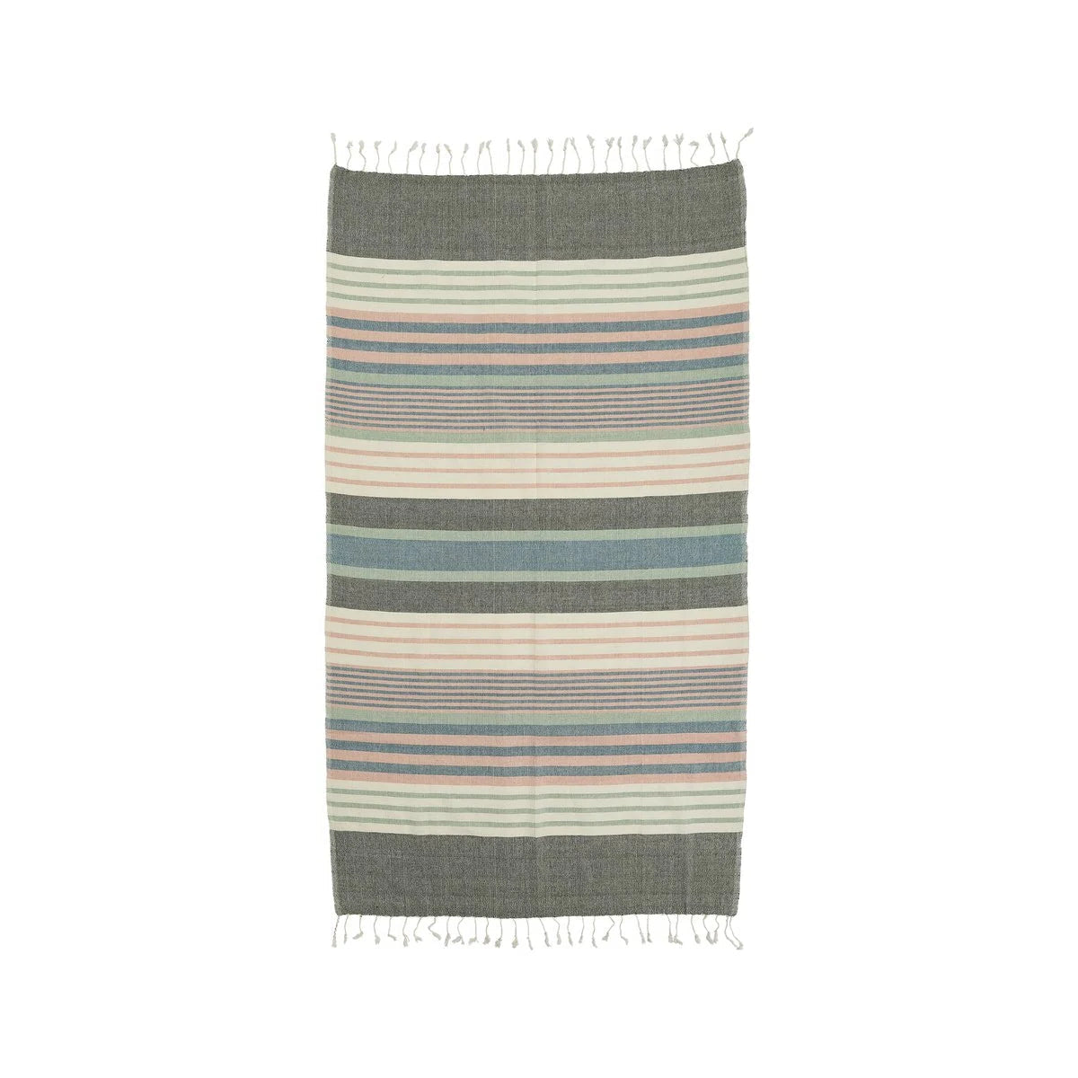 Hamamdoek : gestreept - roze/groen/blauw