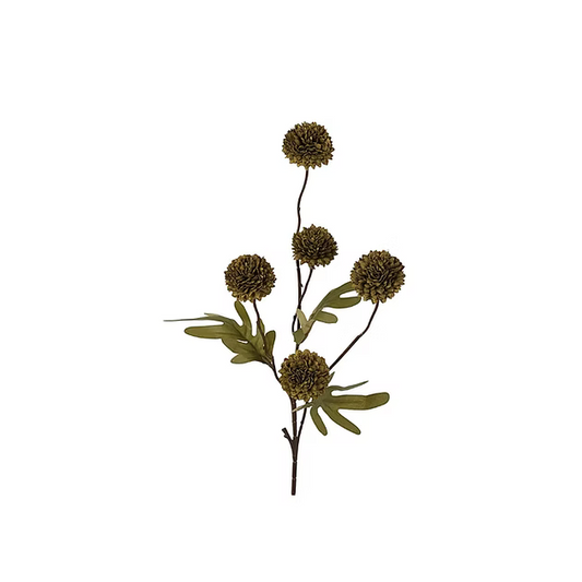 Kunstbloem : pompom - dark green