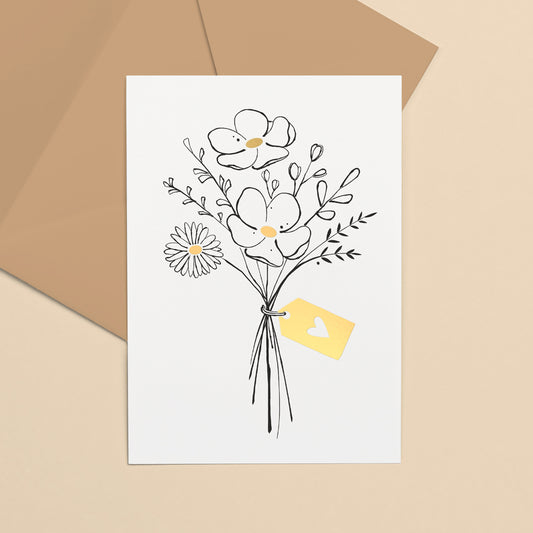 Letters & lines : wenskaart - boeket bloemen