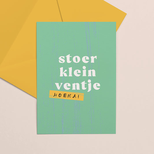 Letters & lines : wenskaart -stoer klein ventje