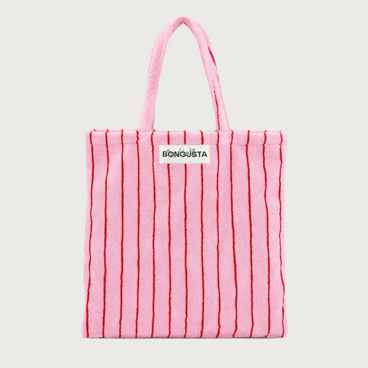 Bongusta : naram totebag - baby pink & ski patrol red