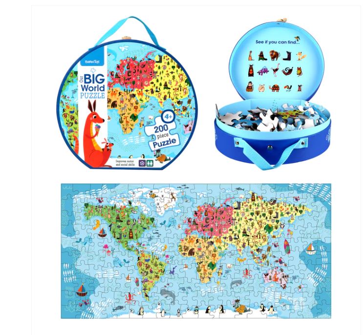 Barbo toys : grote wereldpuzzel - waar wonen de dieren?