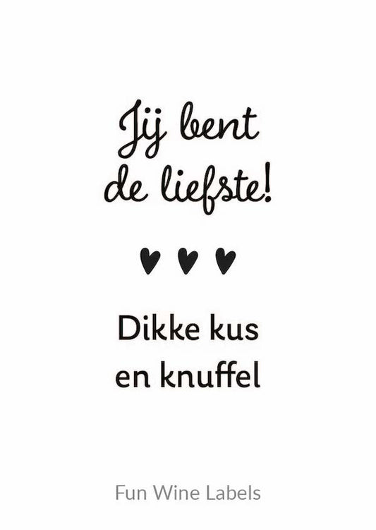 Fun wine labels : wijnetiket - Jij bent de liefste