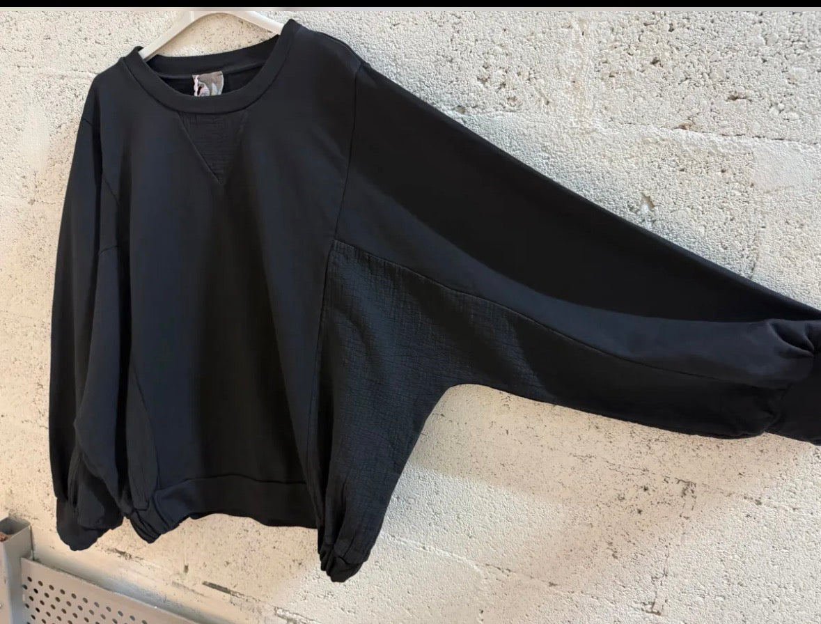 April vintage : sweater - camel/zwart