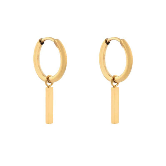 Essentialistics : oorringen met hanger bar medium - goud