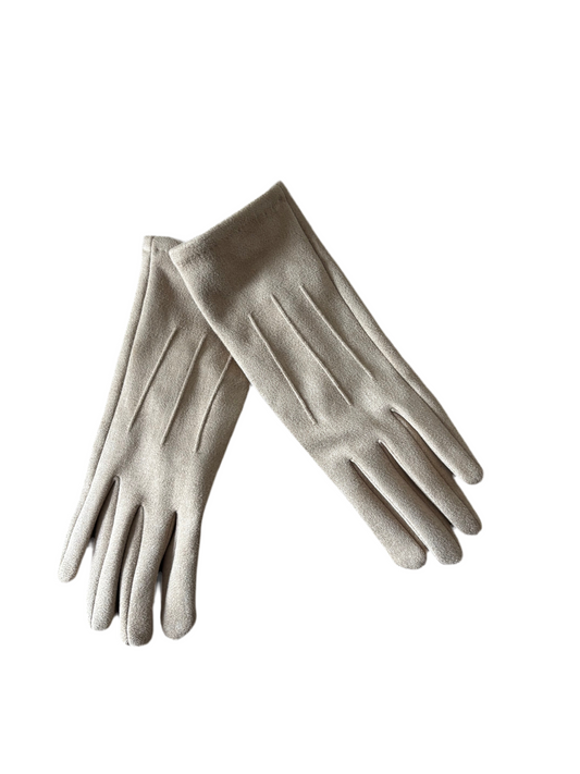 Dames handschoenen : daim  - beige