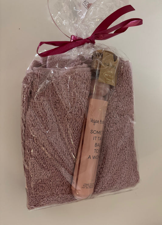 Kadopakket : body scrub met gastendoekje - sometimes
