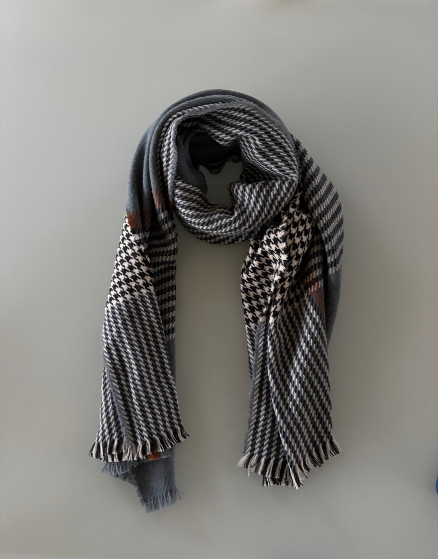 Sjaal heren  : gestreept detail - grijs/