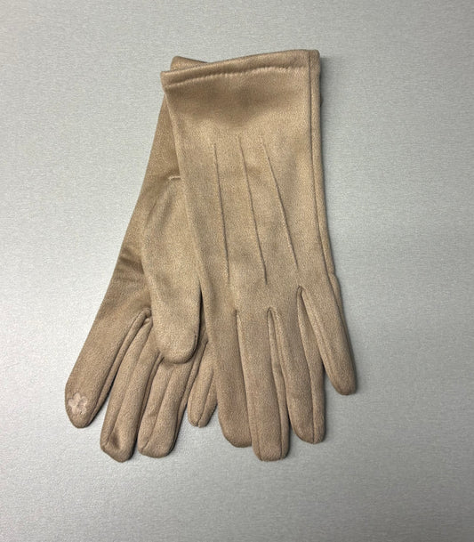 Dames handschoenen : daim  - beige