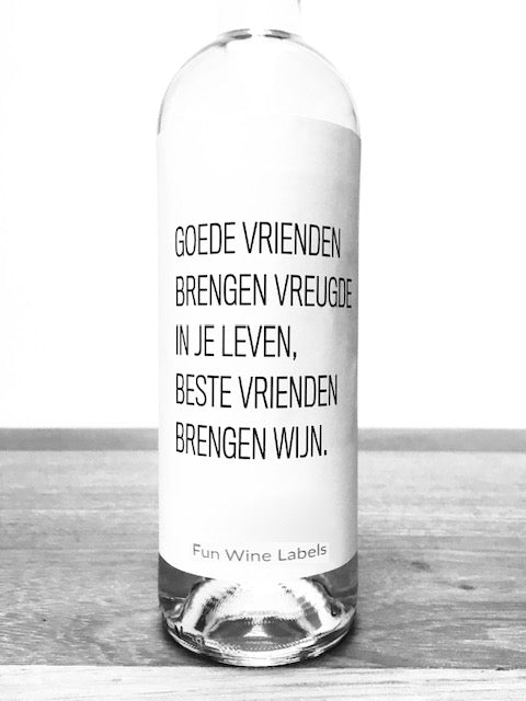 Fun wine labels : wijnetiket - goede vrienden