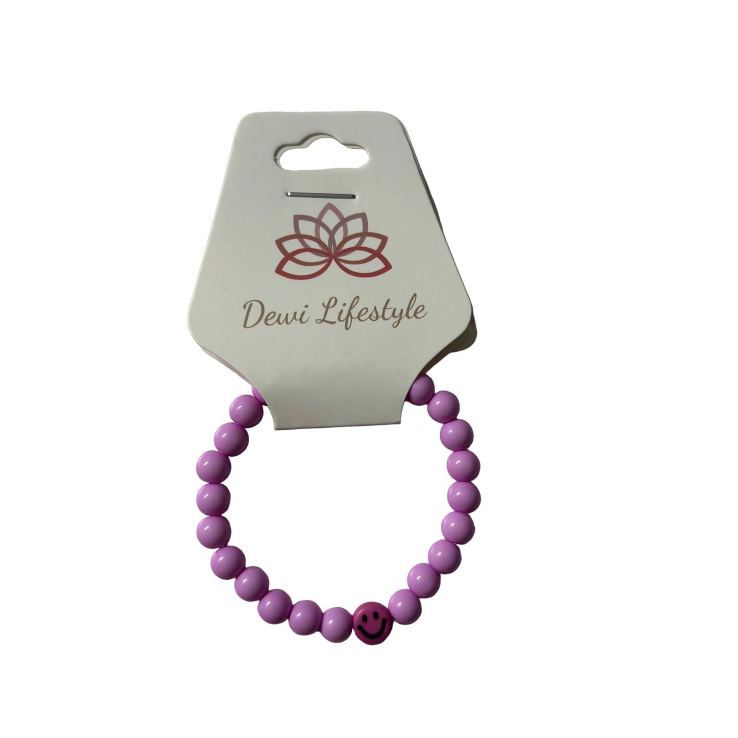 Dewi lifestyle : lila armband kids - fushia smiley