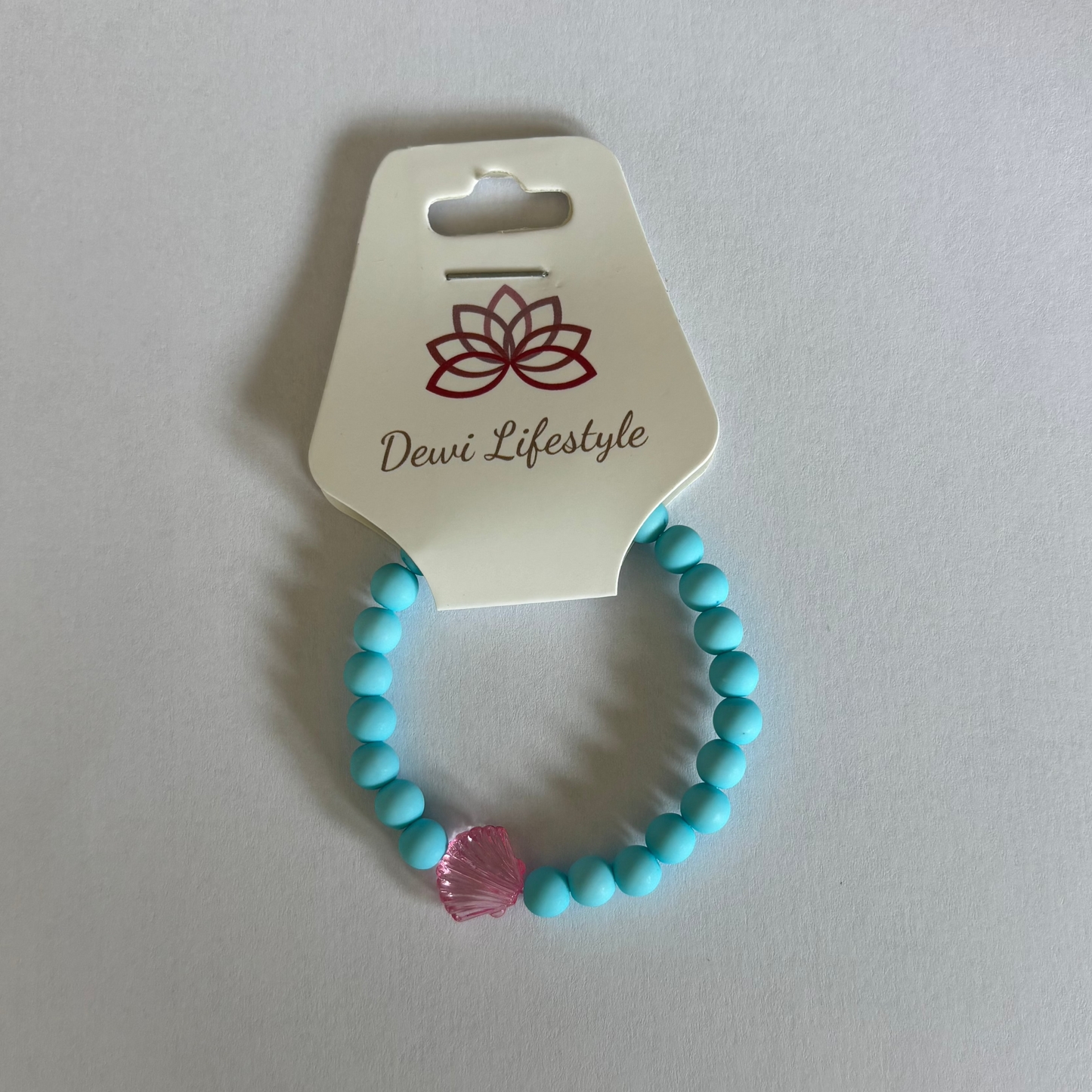 Dewi lifestyle : armband kids schelp - licht blauw