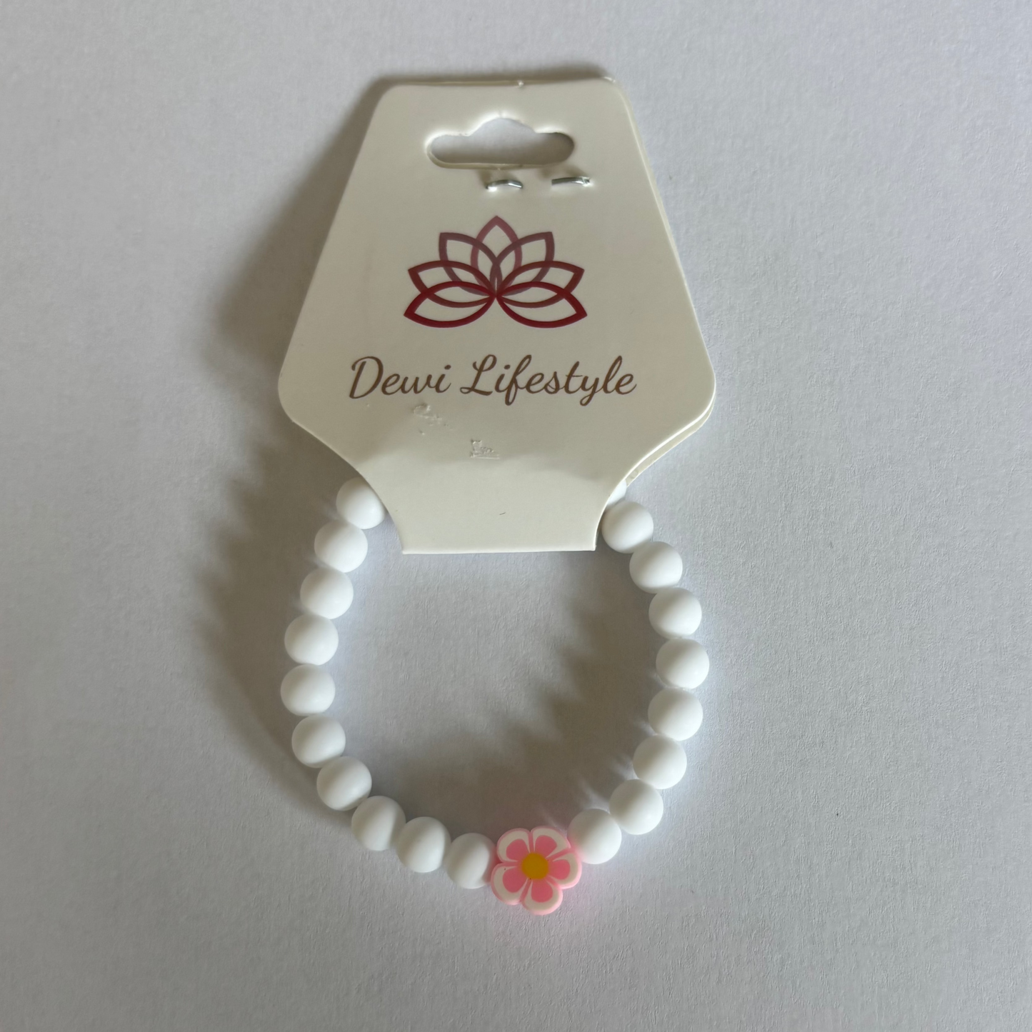 Dewi lifestyle : armband kids bloem - wit