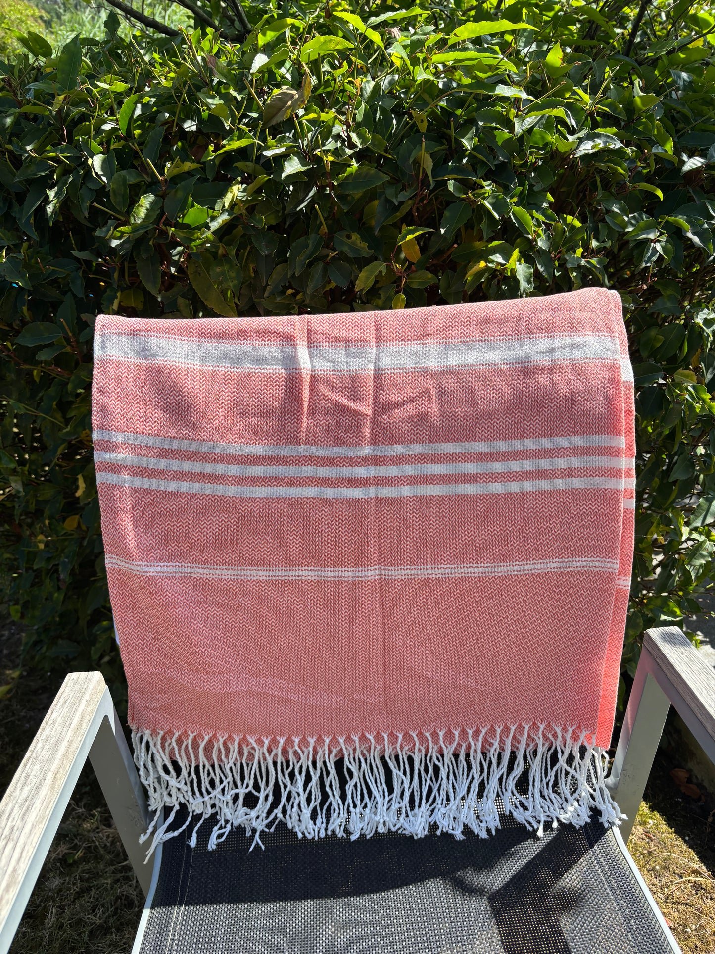 Hamamdoek : gestreept - rood