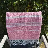 Hamamdoek : gestreept - kers
