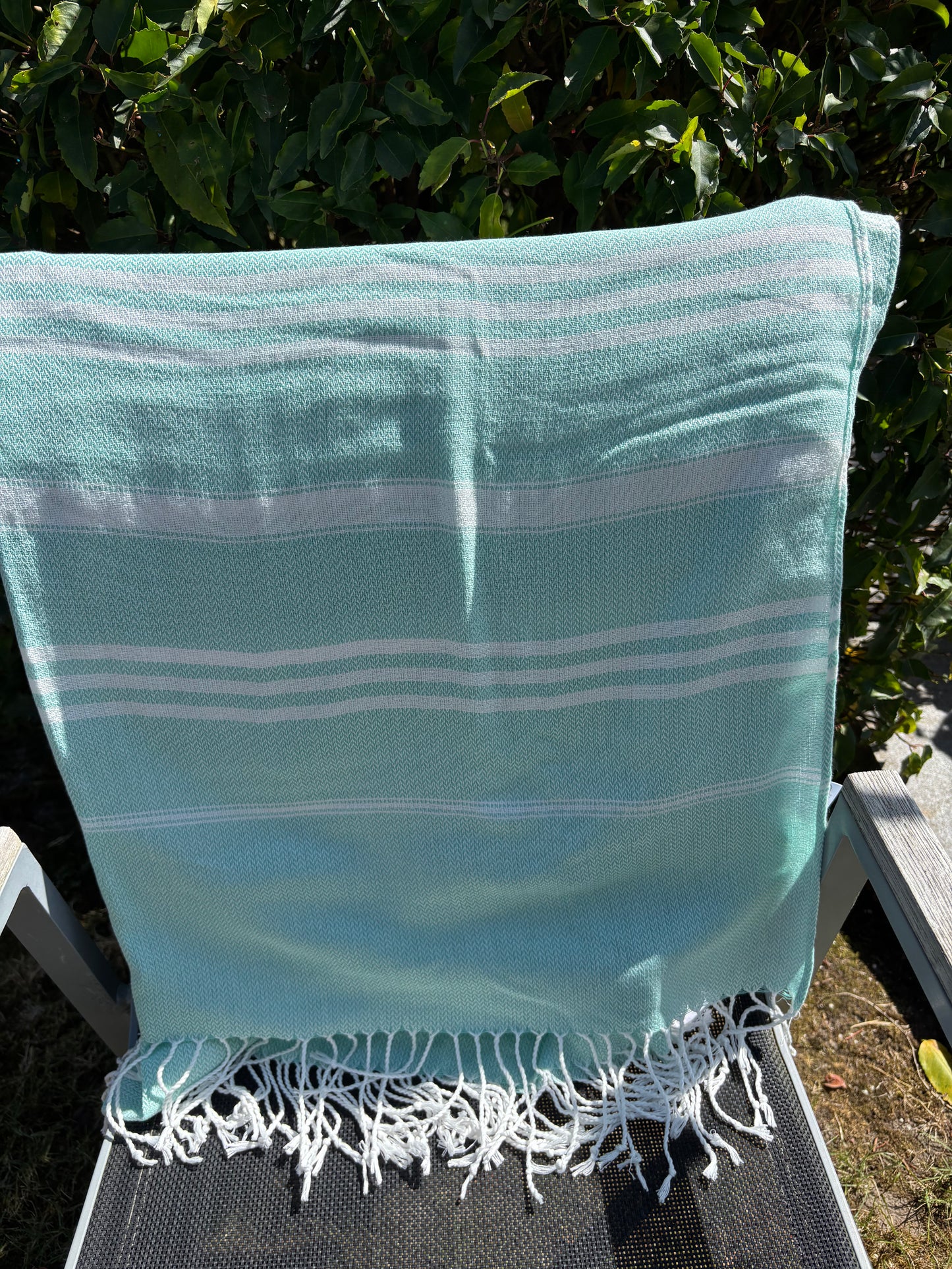 Hamamdoek : gestreept - groen