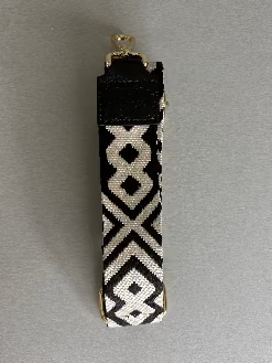 Riem handtas : smalle riem - zwart/crème