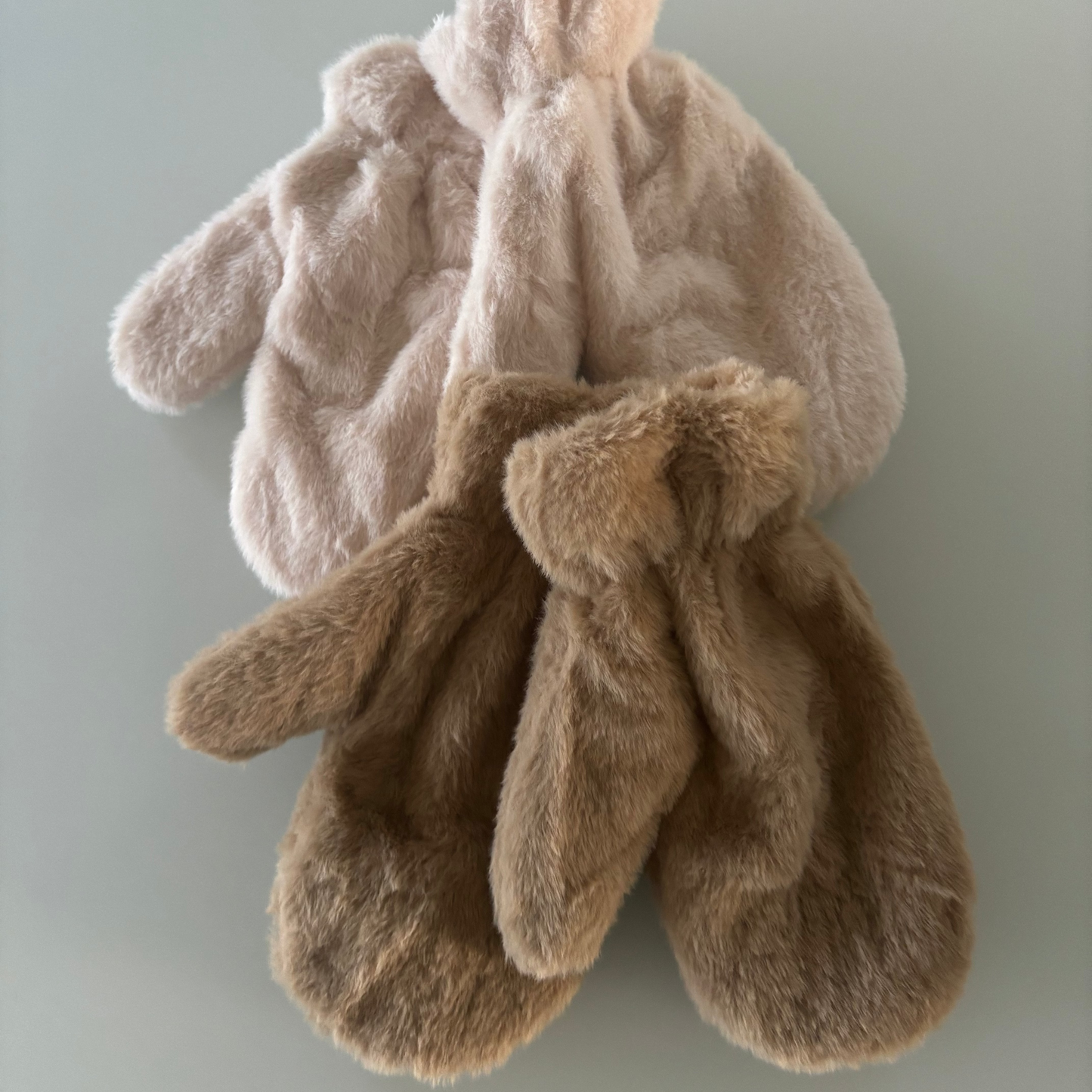 Dames wanten : teddy - donker beige