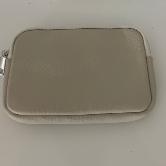 Lederen make-up tasje - créme